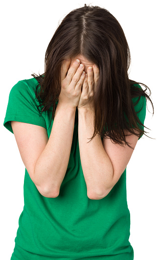 Embarrassed Woman Covering Face With Hands Stock Photo Embarrassed Woman Covering Face With Hands Stock Photo