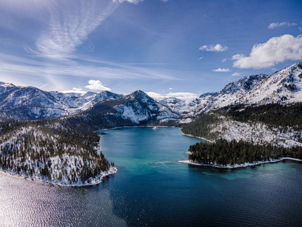 Emerald Bay Emerald Bay in the Winter californian sierra nevada stock pictures, royalty-free photos & images