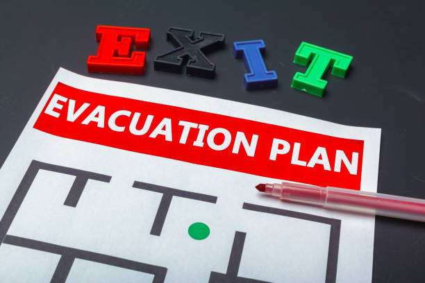 Emergency evacuation plan Emergency evacuation plan evacuation stock pictures, royalty-free photos & images