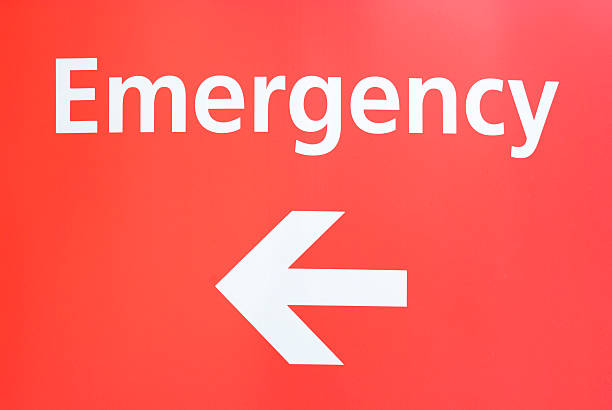 Emergency sign stock photo
