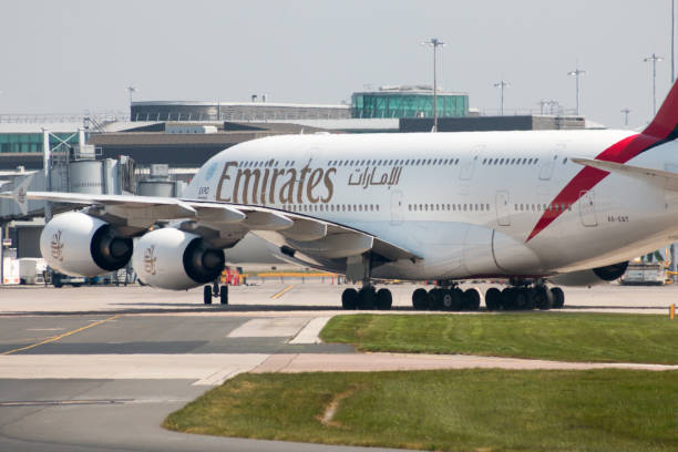 Emirates A380 stock photo