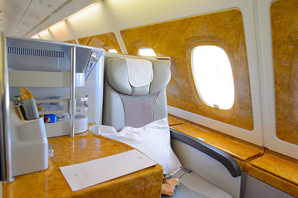 Emirates Airbus A380 Business Class Interior Stock Photo