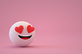 istock 3D Emoji with Falling in Love Face 1340190653