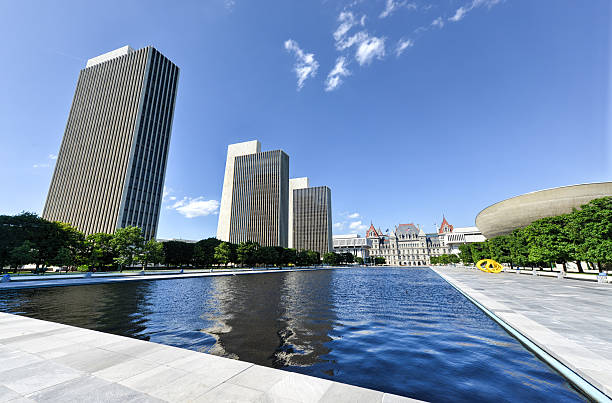 Empire State Plaza in Albany, New York Empire State Plaza, a complex of several state government buildings in downtown Albany, New York. empire stock pictures, royalty-free photos & images
