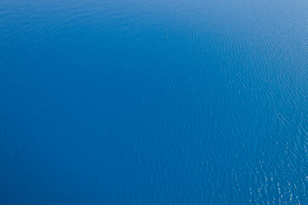 Empty blue sea from above stock photo