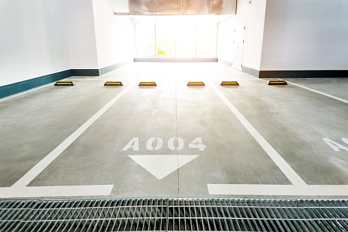 Empty Car Parking Lots In Modern Building Stock Photo Download