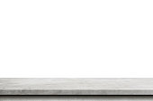 istock Empty cement table on isolated white background with copy space and display montage for product. 1337588281