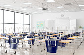 istock Empty Classroom Closed Due To The Covid-19 Pandemic 1314545158