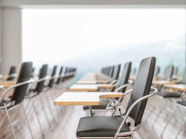 Empty conference hall. Rows of Chairs.  lecture hall stock pictures, royalty-free photos & images