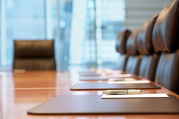 Empty Conference Room Before Meeting stock photo