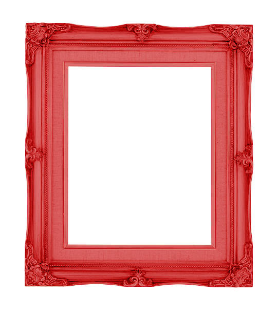 Empty contemporary vintage frame with vibrant color isolated Empty contemporary vintage frame with vibrant color isolated on white background. red photos stock pictures, royalty-free photos & images