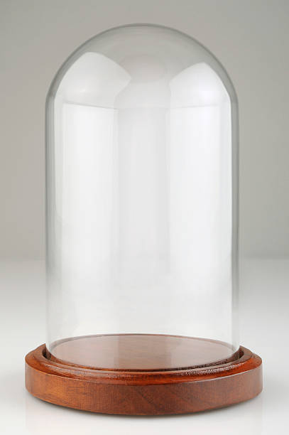 Empty Glass Dome Display Case, Dust Cover with Clipping Path  display cabinet stock pictures, royalty-free photos & images