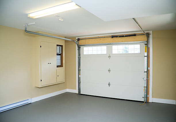 Empty interior of modern garage stock photo