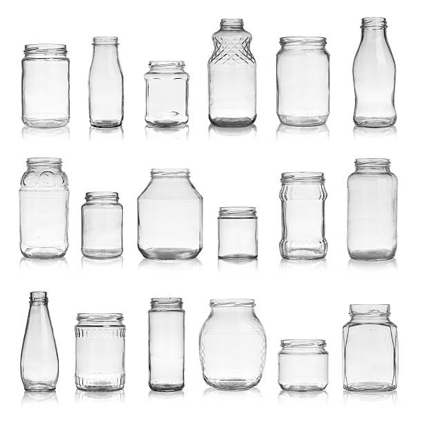 empty jars Set of empty jars isolated on white background jar stock pictures, royalty-free photos & images