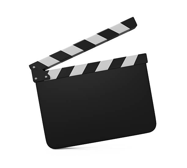 Empty Movie Clapper Board Empty Movie Clapper Board isolated on white background. 3D render film slate stock pictures, royalty-free photos & images