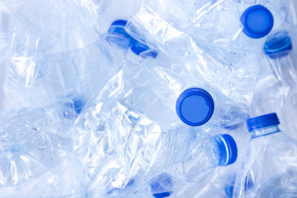 empty plastic water bottle from polyethylene in waste pollution for recycle and reusable package concept plastic recycle world material industrial for ecology and environment stock photo