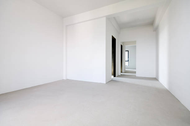 Empty room in modern apartment stock photo