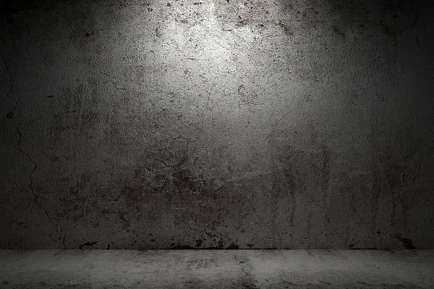 empty room with grunge concrete wall and cement floor  concrete wall stock pictures, royalty-free photos & images