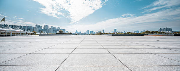 Empty square and floor with sky stock photo