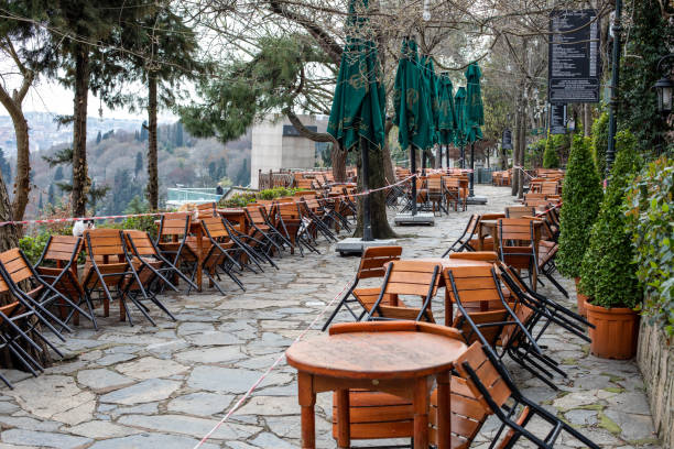 Empty view of famous Pierre Loti Hill in Eyup,Istanbul. stock photo