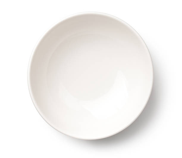 흰색 배경에 고립 된 빈 흰색 그릇 - 보울 뉴스 사진 이미지