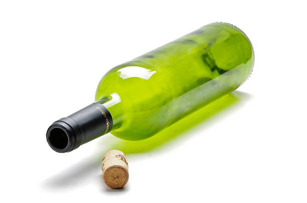 Empty wine bottle stock photo
