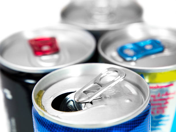 Energy drink cans stock photo
