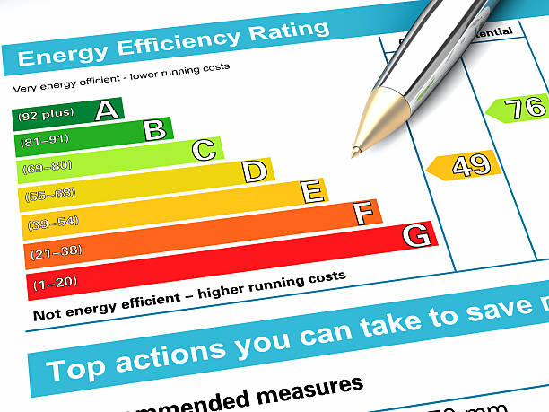 Energy performance certificate stock photo