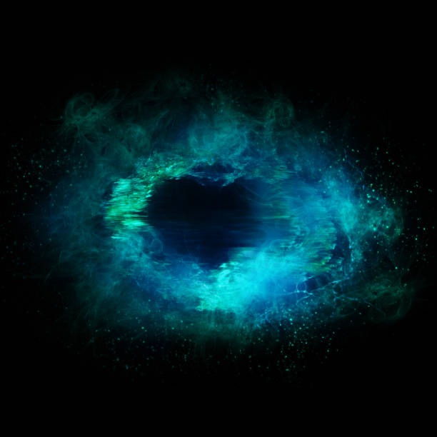 Energy portal Blue turquoise energy portal or black hole, photography and fractal combined black hole space stock pictures, royalty-free photos & images