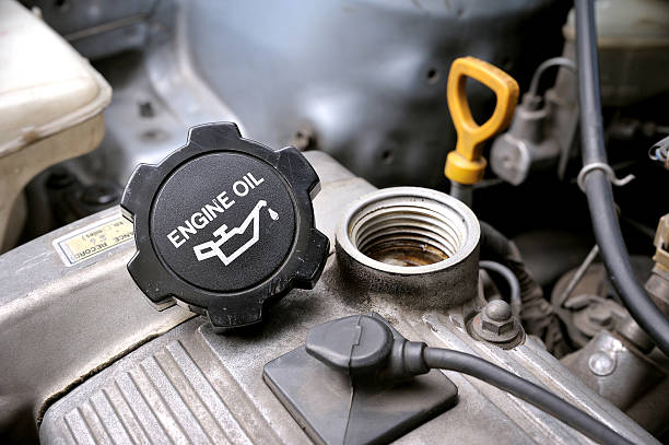 engine oil cap stock photo