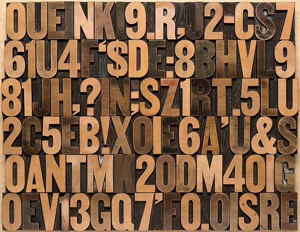 english alphabet in wood type - 6 7 ��r bildbanksfoton och bilder