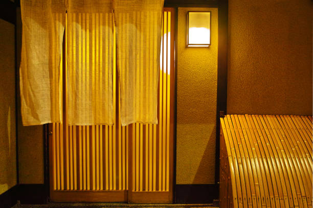 entrance of Japanese restaurant stock photo