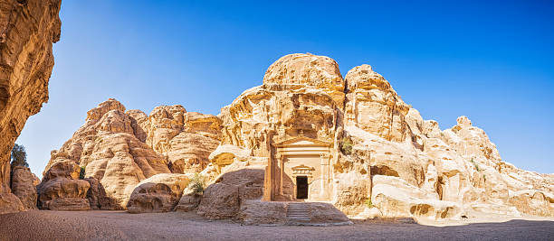Entrance of Siq al-Barid / Jordan stock photo