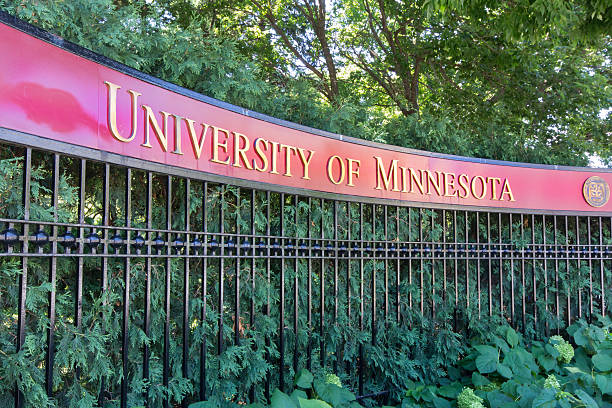 Entrance Sign to the University of Minnesota stock photo