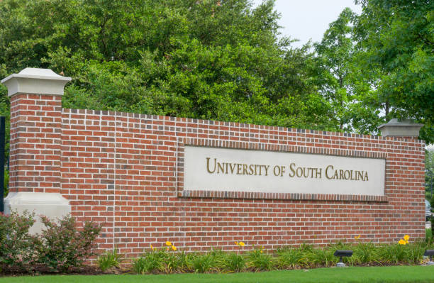 Entrance Sign to the University of South Carolina stock photo
