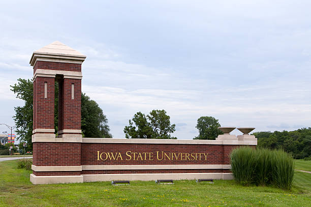 Entrance to Iowa State University Ames, United States - August 6, 2015: Entrance to Iowa State University. Iowa State is a research university in the United States. iowa state university stock pictures, royalty-free photos & images