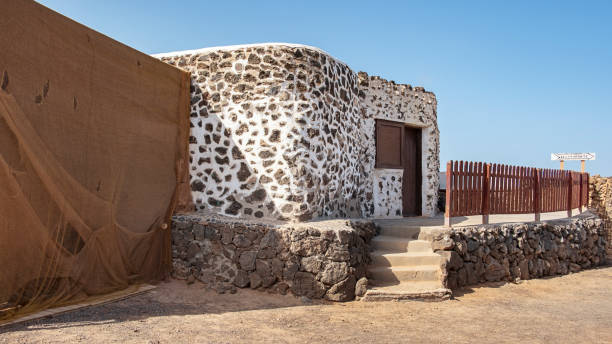 Entrance to the rustic finca and farm in Los Lobos islet, Fuerteventura, Canary Islands, Spain stock photo