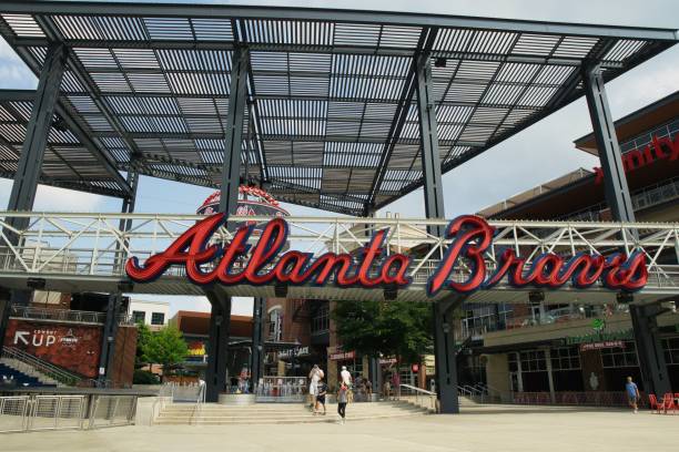 Entrance to Truist stadium in Atlanta, GA stock photo