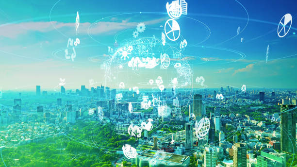 環境技術の概念。持続可能な開発目標。sdgs。 - 日本　都市 ストックフォトと画像