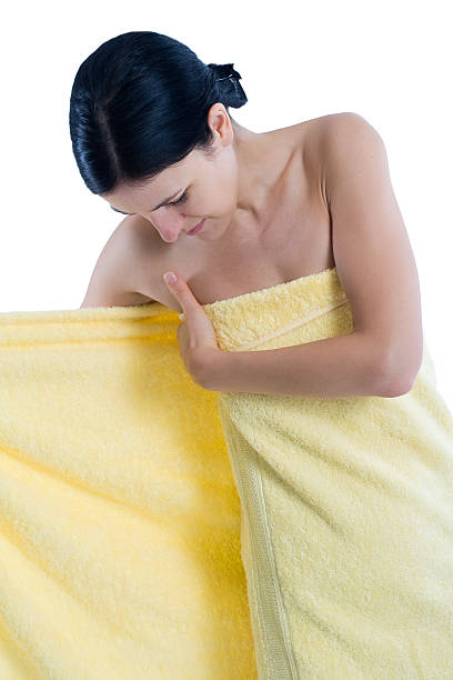 Enwrapping with towel stock photo