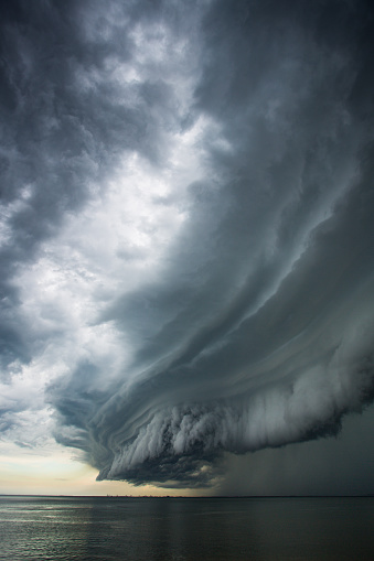 An amazing looking super cell storm cloud forming on the east coast of Queensland, Australia.
