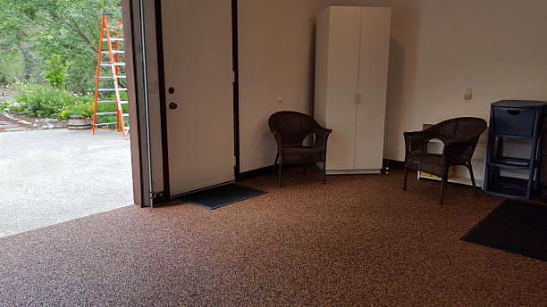 Epoxy Stone Floor Inside Neat And Clean Garage Stock Photo