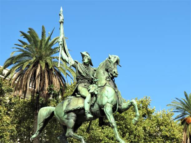 Equestrian monument to General Manuel Belgrano. stock photo