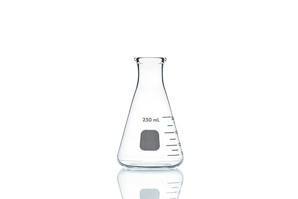 Erlenmeyer flask  on white background Erlenmeyer flask  on white background laboratory glassware stock pictures, royalty-free photos & images