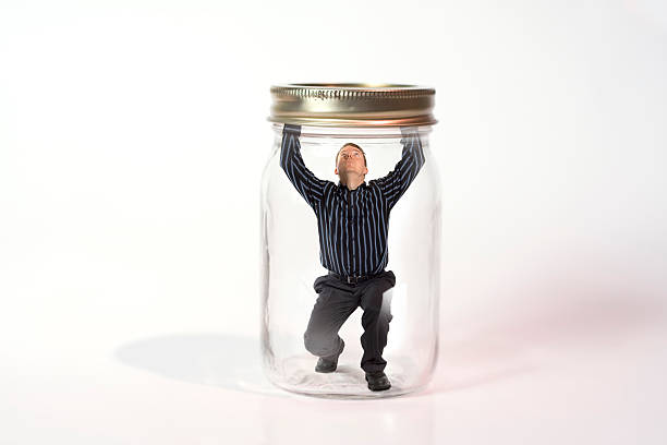 Escaping from a jar stock photo