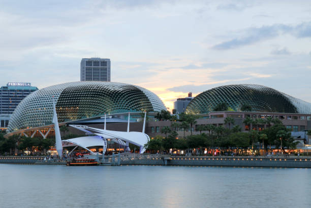 Singapore - JULY 9, 2017 : Esplanade theatre locating around the Marina Bay in Singapore. stock photo