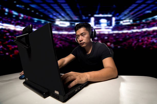 eSports Competitive Gamer in a Stadium stock photo