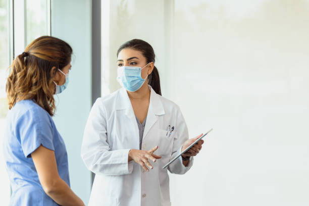 Essential healthcare workers stock photo