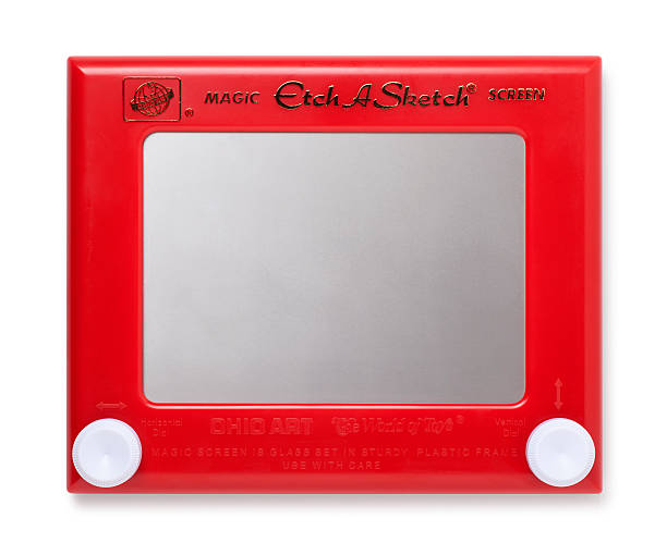 Etch A Sketch Toy on White stock photo
