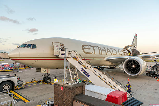 Etihad Boeing 777 cargo aircraft stock photo